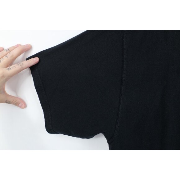 Vintage Y2K Champion Mens Size Large Faded Heavyweight Cotton T-Shirt Black - Picture 7 of 14